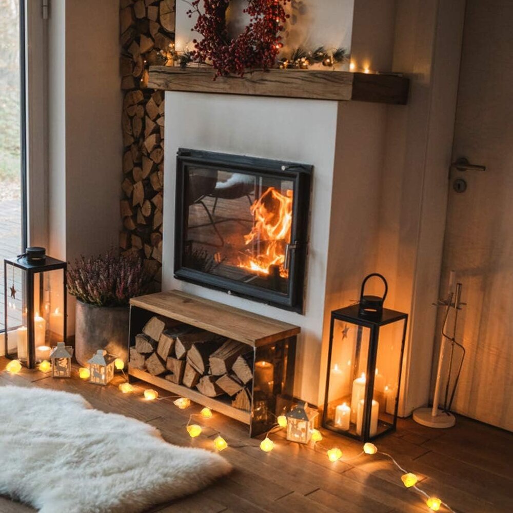 20PC Himalayan Salt Rock String Lights Natural Hand Carved Crystal LED Fairy